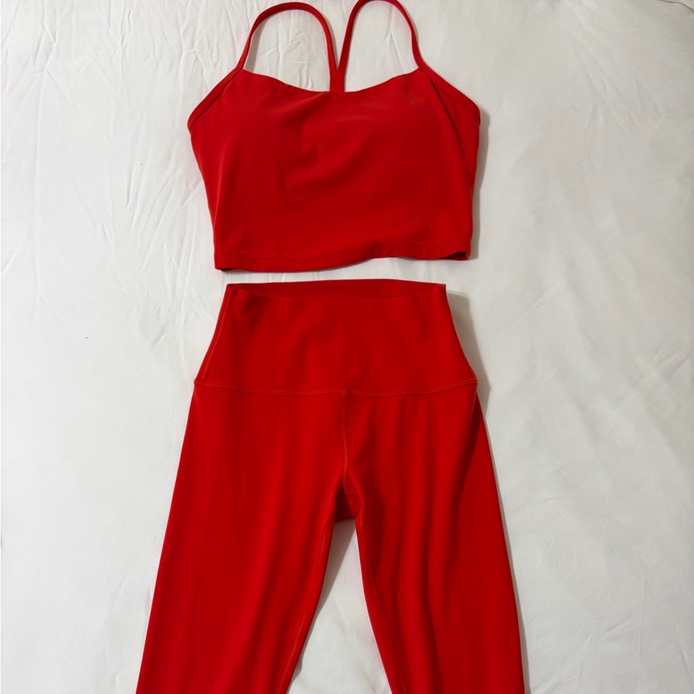 CRZ YOGA Red Sports Bra and Leggings Set